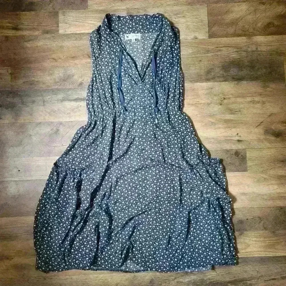 Papillon Navy/White Floral Print Bubble Hem Dress Size M